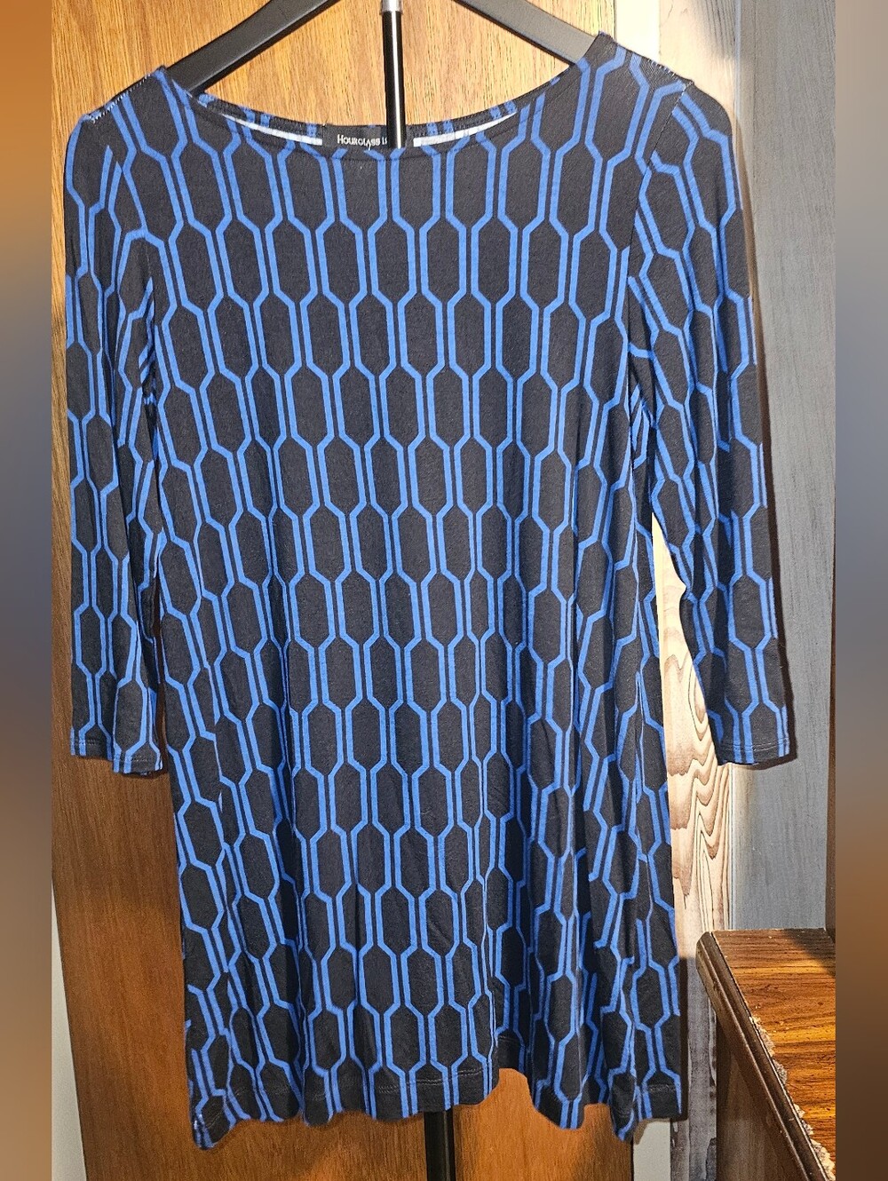 Hourglass Lilly Black and Blue Geometric Tunic